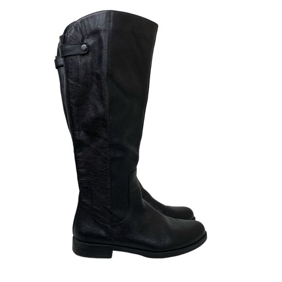 Franco Sarto Castor Leather Knee High Festival Boho Boots Black Size 8.5 - Picture 1 of 7